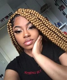 Braids Art, Bob Box Braids Styles, Braiding Ideas, Box Braids Pictures, Big Box Braids, Blonde Box Braids, Big Box Braids Hairstyles, Jumbo Box Braids