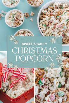 sweet and salty christmas popcorn is the perfect treat for any holiday party or special occasion