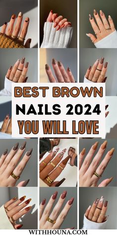 Brown nails of 2024 are classy and timeless, and if you're looking for the best brown nail designs, you're in the right place. We've got you everything, from brown nail ideas, brown nail colors 2024, chrome brown nails 2024, autumn brown nails 2024, fall brown nails 2024, brown nails short, classy brown nails short square, brown nails aesthetic, brown nails French tip, French brown nails 2024, Thanksgiving brown nails, and more. Dip Powder Brown Nails, November Nails Fall Short Brown, Brown Nail Tip Designs, Brown Nail With Design, Skin Tone Nails Designs, Brown Nails Ideas Coffin, Brown Nails With Design Ideas, Brown And Taupe Nails, Cool Tone Brown Nails