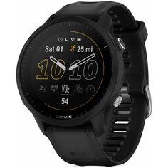 the garmin gps watch is shown in black