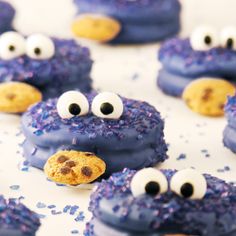 some cookies with eyes and googly eyes on them