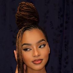 Sibongile kajane on Instagram: "God chose ME!" Makeup And Locs, Ava Duvernay Locs, Styled Dreads Black Women, Medium Traditional Locs, Sleek Loc Styles, Locs And Makeup Black Women, Loc Styles Down, Long Locs Women, Haitian Hairstyle