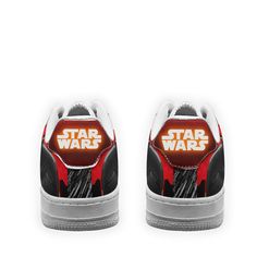 Darth Maul Air Sneakers Custom Star Wars Shoes All of our Air Sneakers styles are custom-made-to-order and handcrafted to the highest quality standards. High-quality rubber sole for traction and exceptional durability Lace-up closure for a snug fit. Material: Microfibre leather: chemical & abrasion resistance, anti-crease, aging resistance Please allow 7-10 business days to receive a tracking number while your order is hand-crafted, packaged and shipped from our facility. Star Wars Darth Maul, Star Wars Shoes, Air Sneakers, Air Force 1 Shoes, Shoes Air Force, Youthful Style, Darth Maul, Shoes Air, Star Wars Darth