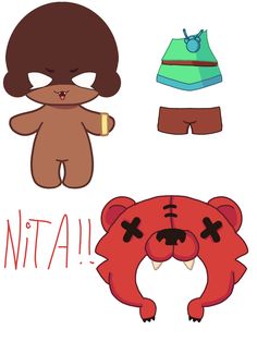 an image of a teddy bear and other items that say it's nita