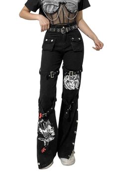 EGIRL BUCKLE CARGO PANTS Casual Wide Leg Bottoms For Concert, Y2k Cotton Bottoms For Concert, Mid-rise Grunge Pants For Streetwear, Casual Wide Leg Pants For Concert, Y2k High Waist Bottoms For Concert, Punk Style High Rise Cotton Pants, High Rise Punk Style Cotton Pants, Y2k Style Fall Bottoms For Concert, High Rise Punk Cotton Pants