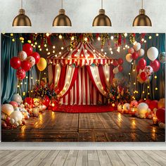 an image of a circus tent with balloons