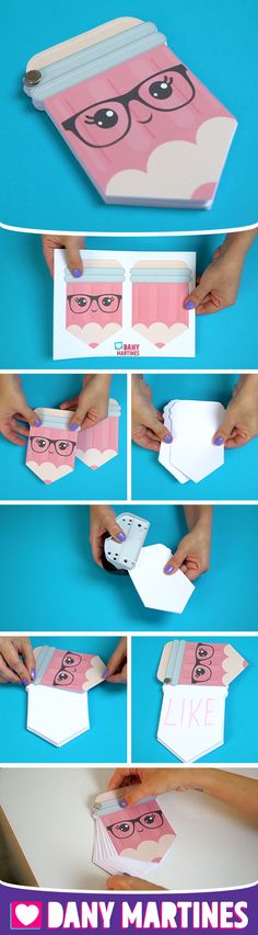 the instructions to make an owl card for valentine's day with paper and scissors