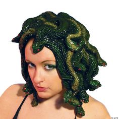 This iconic figure from Greek mythology makes a great Halloween costume everyone will love. Just don't let anyone at the party look into your eyes! Latex wig. Made in the USA. Medusa Costume Makeup, Medusa Wig, Costume Medusa, Medusa Halloween Costume, Medusa Makeup, Medusa Costume, Authentic Costumes, Great Halloween Costumes, Trick Or Treat Studios