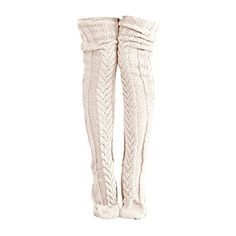 Women's Cable Knitted Boot Socks Extra Long Thigh High Winter Stockings Over Knee Leg Warmers Features: ??Premium Material: Crafted from a high-quality cotton blend fabric, these over-the-knee socks are exceptionally soft and offer excellent warmth. ??Versatile Length: With a generous length of 38 inches (95cm), they are highly elastic and designed to fit most women with medium to slim builds comfortably. ??Durable Cable Knit Design: Featuring a cable knit design and for wear-resistance, these s Crochet Boot Socks, Winter Stockings, Knitted Boot Cuffs, Thigh Socks, Knit Boot Socks, Woolen Socks, Knee High Stockings, Over Knee Socks, Slouch Socks