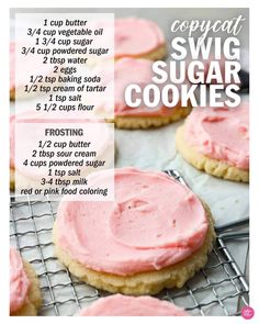 a recipe for sugar cookies with pink frosting