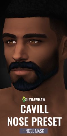 an image of a man with a beard and nose mask on his face, which says cavilll nose preset + nose mask