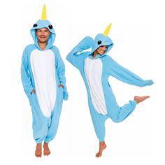 PRICES MAY VARY. FULL OF FUN DETAILS - These adorable animal onesies feature a hood with eyes, smile, and horn for full effect. The long back fin, which bustles up for safe keeping, helps complete your ultimate cosplay look! COMFY & COZY - A special blend of comfort and fun, these plush materials are soft to the touch and will keep you warm during those cold winter months. The button up closure allows you to quickly get dressed while the loose fit gives you the flexibility to easily wear over yo Onesie Halloween Costume, Narwhal Costume, Dolphin Costume, Cute Narwhal, Animal Halloween Costumes, Onesie Costumes, Animal Onesie, Animal Pajamas, Suit Costume