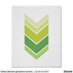 green abstract geometric arrows - art print