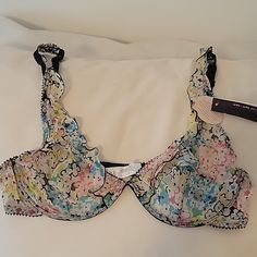 Beautiful Sheer Underwire Floral Bra Will Make Any Rainy Day Sunny! Enjoy This French Designer Lingerie. Nwt Sz 36b Matching Panty Available In Separate Listing Sheer Pink Bra For Spring, Pink Sheer Bra For Spring, Spring Sheer Pink Bra, Fitted Multicolor Bra With Floral Print, Spring Floral Print Multicolor Bra, Chantelle Bras, Bead Bra, Playtex Bras, Bali Bras