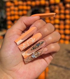 Otoño Nails, Toenails Designs, Nail Fall, Coffin Nails Matte, 2024 Nails, Nails Matte, Long Acrylic, Thanksgiving Nails, Coffin Nails Long