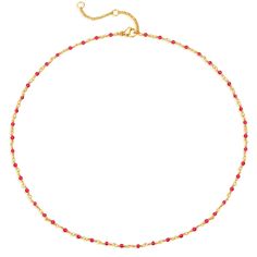 PRICES MAY VARY. CHIC DESIGN. This beaded necklace is fully handmade, crystal and blazing colors of beads is a great match that shows vitality and elegance. This dainty gold necklace is eye-catching and makes easy lifestyle and energetic life. NECKLACE SIZE. 18.5" Dainty Chain + 2" adjustable extension cable to fits most women,lobster clasp is secure and easy to use. PREMIUM QUALITY.These stunning dainty choker necklace are plated in 14K gold to ensure a long lasting finish that is nickel free, Gift Crystal Necklaces With Delicate Chain And Round Beads, Crystal Beaded Chain Necklace For Gift, Gold Crystal Necklaces With Colorful Beads, Gold Crystal Necklace With Colorful Beads, Crystal Beaded Chain Necklaces For Gift, Crystal Beaded Necklaces For Gifts, Crystal Beaded Necklace For Gift, Pink Crystal Beaded Necklace For Gift, Colorful Crystal Bead Necklaces As Gifts