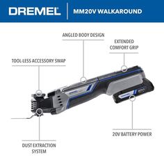 a diagram showing the features of an electric tool