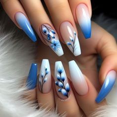 Stylish Nails Designs, Coffin Nails Designs, Floral Nails, Chic Nails, Nail Arts