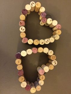 the letter s made out of wine corks