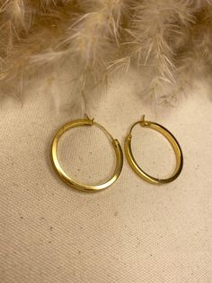 18k Gold hoop earrings Formal Small Hoop Earrings Tarnish Resistant, Formal Pierced Hoop Earrings, Formal Round Hoop Earrings, Classic Gold Huggie Hoop Earrings, Classic Gold Hoop Huggie Earrings, 14k Gold Hoop Earrings As Gift, Everyday Small Hoop Earrings Tarnish Resistant, Classic Handmade Gold Huggie Earrings, Classic Circle Earrings For Everyday