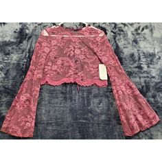 Ebay Tobi Crop Top Women Size Xs Burgundy Lace Floral Polyamide Long Sleeve Crew Neck Size: Womens Size Xs Measurements Chest (Pit To Pit) Is 14" And Length Is 16" New Condition Shipping I Will Ship This Item Out Via Usps Mail With A Tracking Number For Confirmation I Ship Items Out Every Day So Expect A Quick Delivery! Please Feel Free To Ask Any Questions You May Have I Answer Most Questions Instantly! Trendy Pink Lace Tops, Stretch Lace Tops For Festivals, Stretch Lace Top For Festival, Sheer Lace Crop Top For Spring, Pink Long Sleeve Lace Top For Summer, Pink Lace Trim Top For Night Out, Fitted Long Sleeve Lace Top For Beach, Pink Fitted Lace Top, Purple Lace Tops For Spring