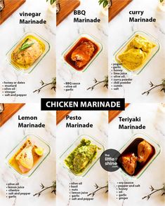 the chicken marinade recipe is shown in this poster