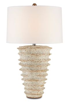 Currey and Company - 6000-0686 - One Light Table Lamp - White Moss Piece By Piece, Mcgee & Co, Simple Table, White Table Lamp, Burke Decor, Ceramic Table Lamps, Desk Lamps, Linen Shades, Ceramic Table