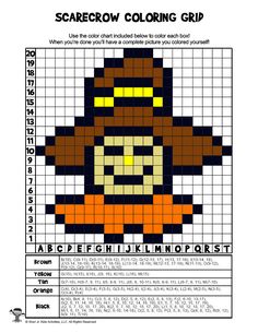 a cross stitch pattern with the words scarecrow on it and an image of a pumpkin