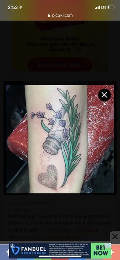 an image of a tattoo with flowers on it