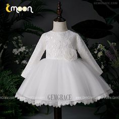 10% off now|Free shipping world-wide. Elegant Lace Long Sleeved Princess Girls Pageant Gown With Lace Trim at GemGrace. Click to learn our pro custom-made service for wedding dress, formal dress. View #CoutureFlowerGirlDresses for more ideas. Fitted Long Sleeve Baptism Dress For Spring, Fitted Long Sleeve Lace Baptism Dress, Elegant Princess Dress With Lace Trim For Baptism, Fitted Long Sleeve Baptism Dress With Lace Trim, Long Sleeve Lace Baptism Dress, White Lace Long Sleeve Baptism Dress, White Long Sleeve Lace Baptism Dress, Long Sleeve Baptism Dress With Lace Trim, White Long Sleeve Gown With Lace Trim