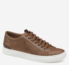 Banks Lace-to-Toe Johnston And Murphy Shoes, Belt Style, Johnston Murphy, Loafer Sneakers, Brown Sneakers, Toe Shoes, Formal Shoes, Leather Trim, Leather Sneakers