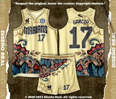 a basketball uniform with the number 17 on it, and an image of a dragon