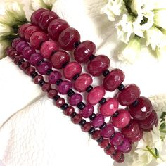 ✦Gemstone: Jade ✦Color: Red Ruby ( Dyed) ✦Shape: Rondelle ✦Length: 5''-9'' ✦Bead Size: 4mm 6mm 8mm 10mm  ✦QTY: 1 pc / package ✦✦Please measure your wrist size, then order the bracelet. Description: Discover the beauty and healing power of our Red Ruby Jade Beaded Bracelet, lovingly handcrafted with beads. This bracelet combines the vibrant energy of red ruby jade with the soothing qualities of a stretch bracelet, making it a meaningful and thoughtful gift for birthdays, Christmas, or any occasion. Features: ✱Red Ruby Jade Energy: Red Ruby Jade is believed to bring good luck, vitality, and protection. It is thought to stimulate passion, love, and motivation. ✱Healing and Prayer Stone: Embrace the calming and healing properties of this bracelet during meditation or prayer. It's designed to b Red Jade Bracelet, Jade Color, Good Luck Bracelet, Red Jade, Positive Gift, Jade Bracelet, Bracelets Handmade Beaded, Coral Beads, Unisex Jewelry