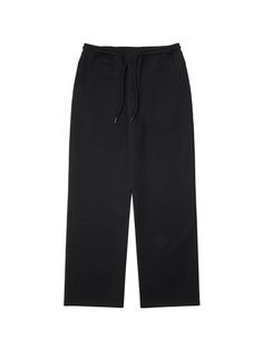 This is a comfortable and casual straight pants that are made out of sturdy cotton and polyester blend fabric. With a trendy and minimal design with elastic waistband, clean washable fabric, and straight and clean silhouette it gives a comfortable and casual look. - Elastic waistband with string- Straight silhouette- Set-up with matching hoodie zip up Black Baggy Straight Sweatpants, Black Straight Sweatpants With Ribbed Waistband, Black Straight Leg Elastane Sweatpants, Black Straight Pull-on Pants, Black Moisture-wicking Straight Leg Pants, Straight Pants, Minimal Design, Zip Hoodie, Black Pants