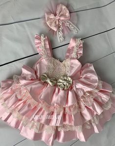 Can be made in other colors Design can be altered Price may vary with changes message for details Baby Glam, First Birthday Photography, Boy Baptism Outfit, Pink Ruffle Dress, Nails Today, Birthday Girl Dress, Birthday Photography, Peach Dress, Dress For Girls