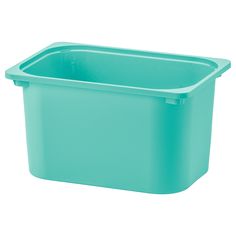 a blue plastic container on a white background