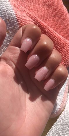 Cute Short Plain Acrylic Nails, Nail Ideas For Prom Pink, Cute Mom Nails Acrylic, Short Nails Plain Simple, Plain Acrylic Nails Coffin Short, Short Nails Ideas Plain, Simple Nails Short Coffin, Simple Hoco Nails Short, Neutral Hoco Nails