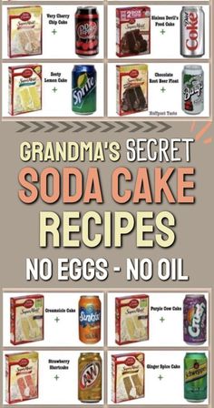 Grandmas Soda Cake Recipes - Only 2 Ingredients With Cake Mix and Pop Cake Mixes With Soda, Cake Mix With Pop, Cake Mix Made With Soda Pop, Boxed Cake With Soda, Dump Cake Recipes With Soda, Box Cake And Soda Recipes, Cake Mix Pop Recipes, Cakes Made With Soda Pop, Box Cake And Soda