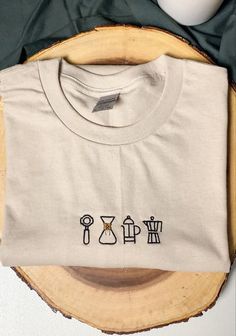 Coffee Brewing Methods ☕️ Machine Embroidery Shirts, Coffee Embroidery Designs, Embroidered Tshirt Ideas, T Shirt Embroidery Ideas, Cool Merch Ideas, Tshirt Embroidery Ideas, Embroidery On Tshirt, What To Embroider, Embroidery Tshirt Ideas