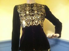 Evening Jacket, Dark Burgundy, Burgundy Velvet, Evening Jackets, Deep Burgundy, Gold Thread, Gold Threads, Covered Buttons, Sequin