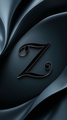 the letter z is surrounded by wavy black material