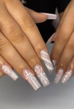 Winter Nails Acrylic, Long Acrylic Nails Coffin, Acrylic Nails Coffin Pink, Bling Acrylic Nails, Xmas Nails