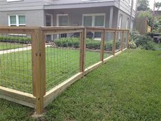 a fence that is in the grass near a house