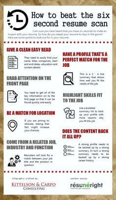 a poster with instructions on how to beat the six second resume