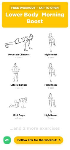 an exercise poster with the words lower body morning and lower body workouts on it