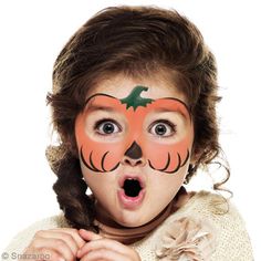 Maquillaje Halloween Infantil, Kids Halloween Face, Easy Halloween Face Painting, Pumpkin Face Paint, Halloween Makeup For Kids, Maquillage Halloween Simple, Makeup Zombie, Face Painting Easy, Kids Face Paint