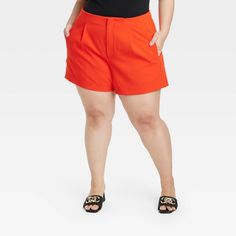 Create an array of cool and confident warm-weather looks with these High-Rise Tailored Shorts from A New Day™. Made from lightweight fabric with a hint of spandex, these high-rise shorts offer all-day cool comfort and easy movement. Designed with a fly hook and zipper, they feature two side pockets to add functional flair to your look, while the solid hue makes for easy pairing with different tops. A New Day™: Style that goes wherever you do. Tailored Shorts, High Rise Shorts, Womens Clothing Sizes, Bottom Clothes, A New Day, Body Measurements, Lightweight Fabric, Warm Weather, New Day