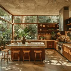 a kitchen that serves as a backdrop for cherished memories, from children baking cookies to quiet moments of solitude, in a warm, inviting, nature-connected space3 Earthy Kitchen, Earthy Home, Interior Design Per La Casa, Convertible Furniture, Dream House Interior, Storage Diy, Open Kitchen, Diy Patio