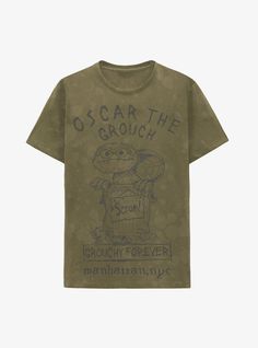 Before you scram  grab this Oscar the Grouch tee! It's mineral-washed and shows the Sesame Street character in his signature garbage can  with "GROUCHY FOREVER" and "manhattan  nyc" printed underneath.Please note: Style runs large; size down for a tighter fit. Please note: Wash pattern may vary.100% cottonWash cold; dry lowImportedListed in junior sizes Sesame Street Oscar, Nyc Print, Sesame Street Characters, Oscar The Grouch, Manhattan Nyc, Girls T Shirt, Garbage Can, Boyfriend Fit, Sesame Street