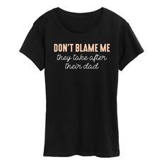 She will love showing off her style with this Women's Don't Blame Me Graphic Tee. FEATURES Short sleeves CrewneckFABRIC & CARE Solid Color: Cotton ; Heather Colors: Cotton/Polyester Machine wash Imported Size: Large. Color: Black. Gender: female. Age Group: adult. Don't Blame Me, How To Show Love, Her Style, Large Black, Gender Female, Graphic Tee, Age Group, Graphic Tees, Short Sleeves